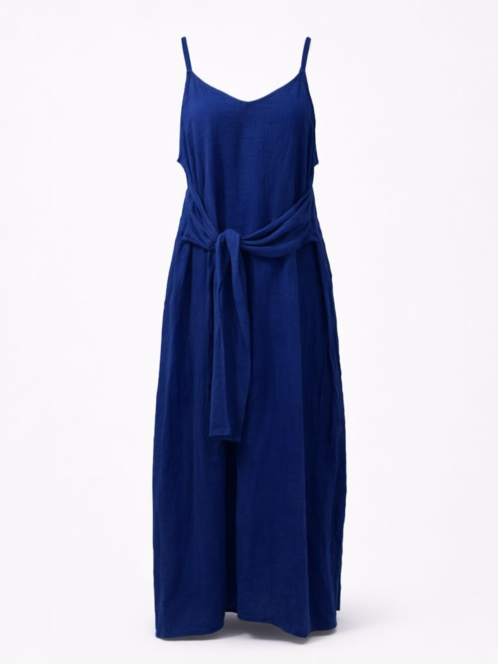 Kona Sol Blue Gauze Spaghetti‑Strap Tie‑Waist Sundress‎ Cover‑Up Size L Summer